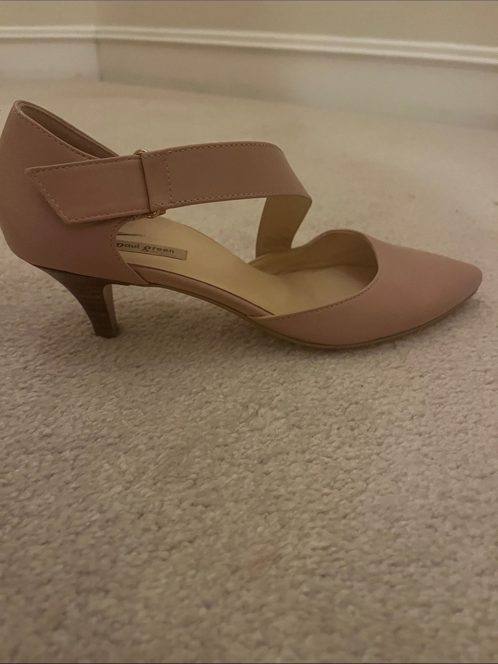Paul Green Blush Pointed-Toe Ankle-Strap Kitten Heel